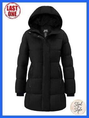 Women's Warm Waterproof Hooded Long Puffer Winter Coat Jacket